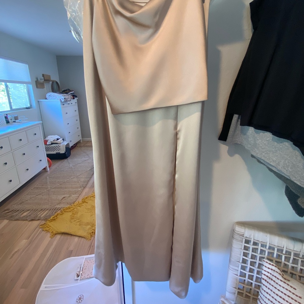 Champagne Gold 2-Piece Dress - Picture 8 of 9